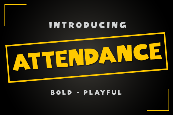 Attendance Font: Bold Sans Serif for Editorial Design