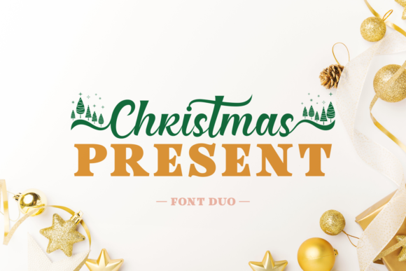 Christmas Present Duo Font for Holiday Marketing Campaigns